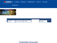 Tablet Screenshot of lacrozepropiedades.com